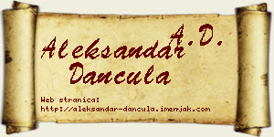Aleksandar Dančula vizit kartica